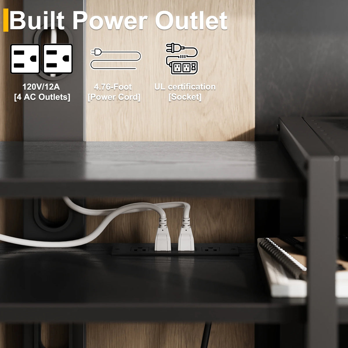 79 Inch TV Stand with Mount and Power Outlet S3554