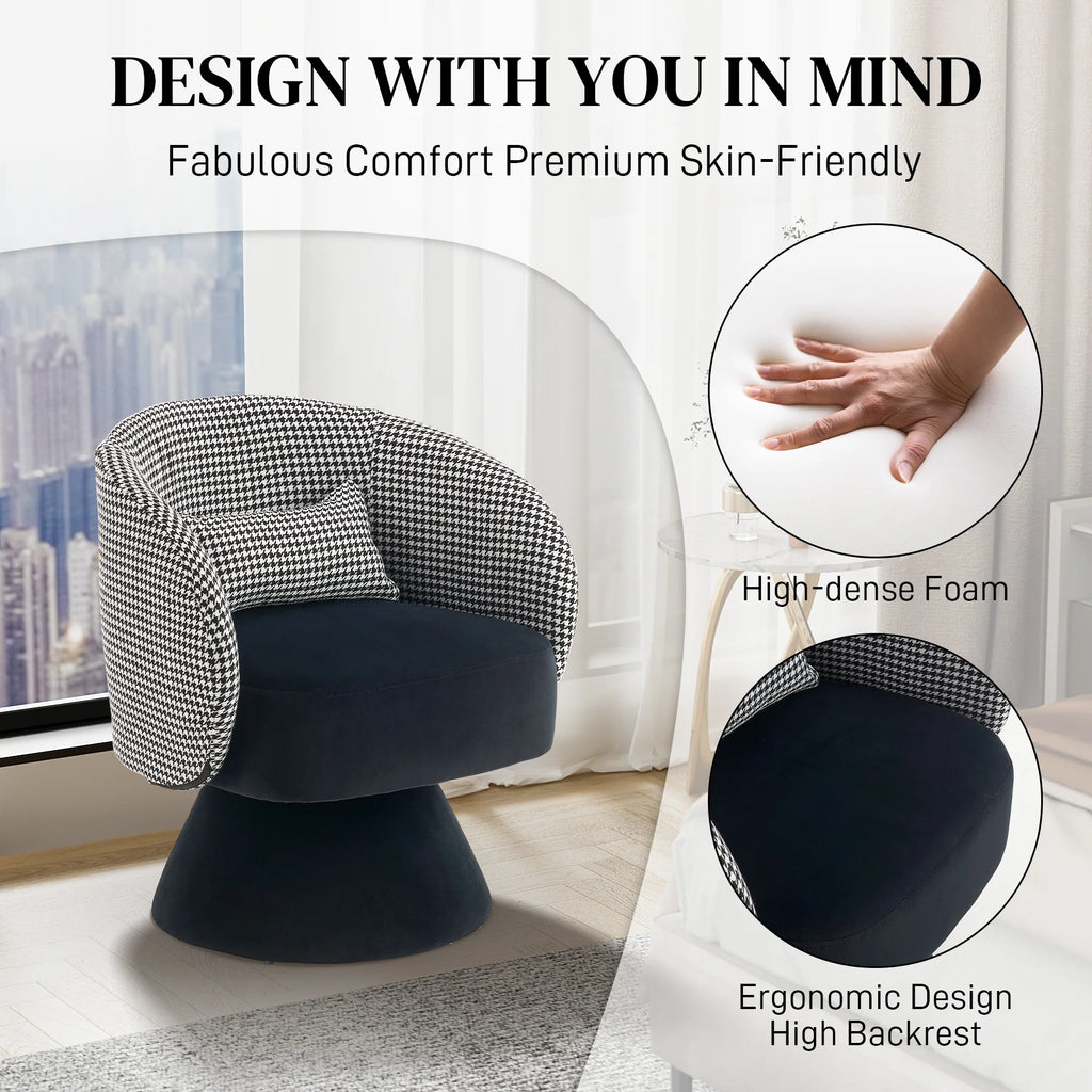 Velvet Swivel Barrel Chair Set of 2 A9262
