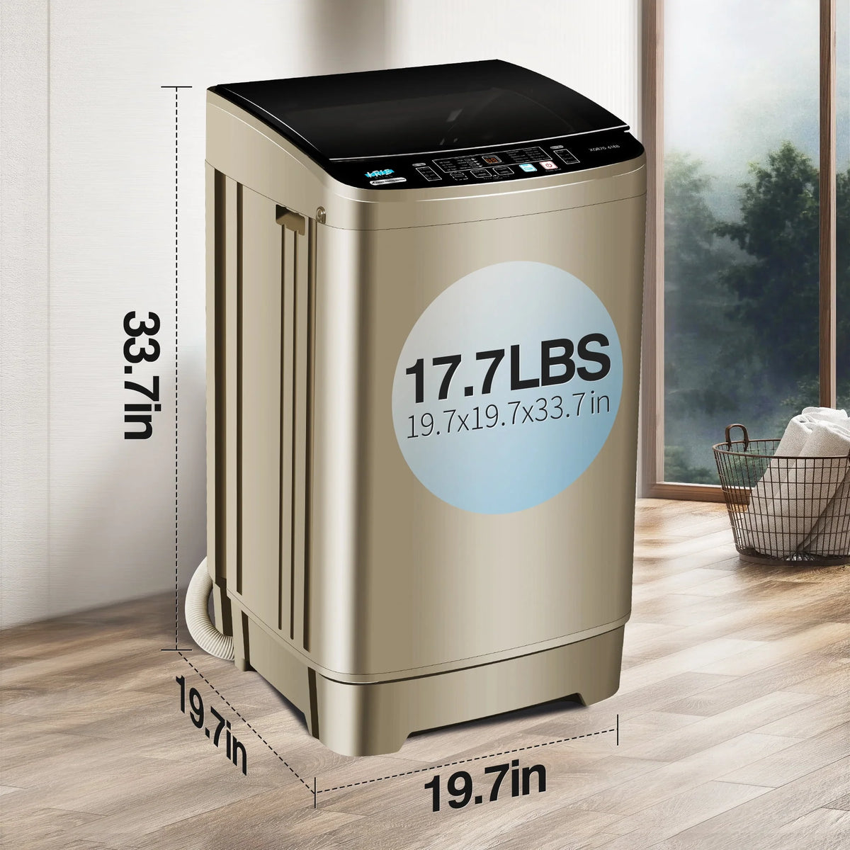 Portable 17.7 lbs Full Automatic Washing Machine R7077