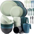 Plastic 36PCS Dinnerware Set Microwave Safe Service for 6 Multicolor F145