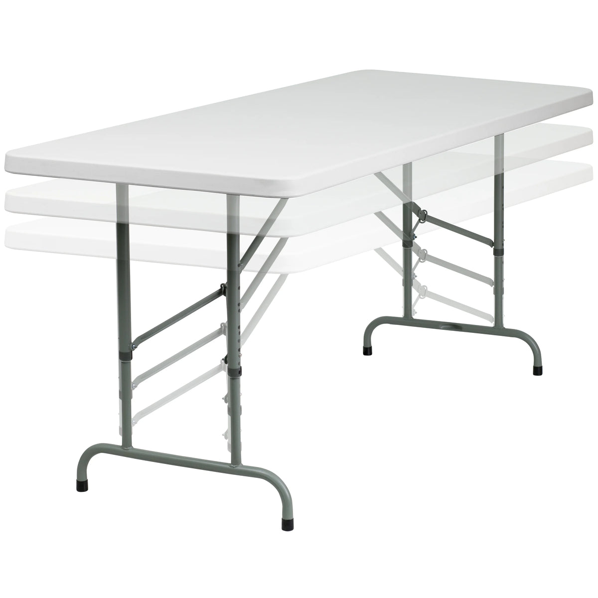 Height Adjustable Granite White Plastic Folding Table L96811