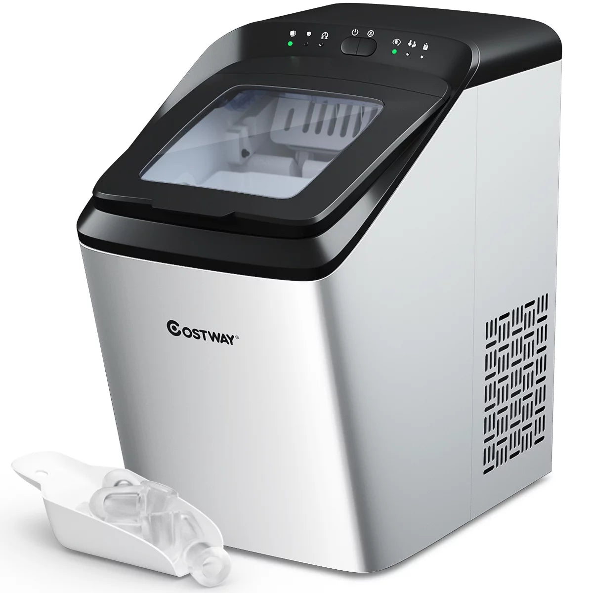 Stainless Steel Countertop Ice Maker with Scoop P485