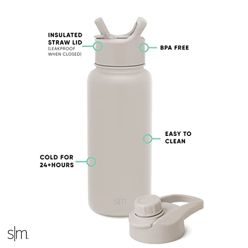 32oz Insulated Stainless Steel Water Bottle with Straw and Chug Lid E65778