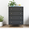 Black 4 Drawer Dresser X3197