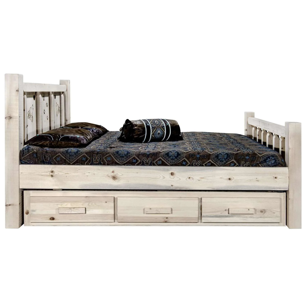 Natural Wood Twin Storage Bed Y13147