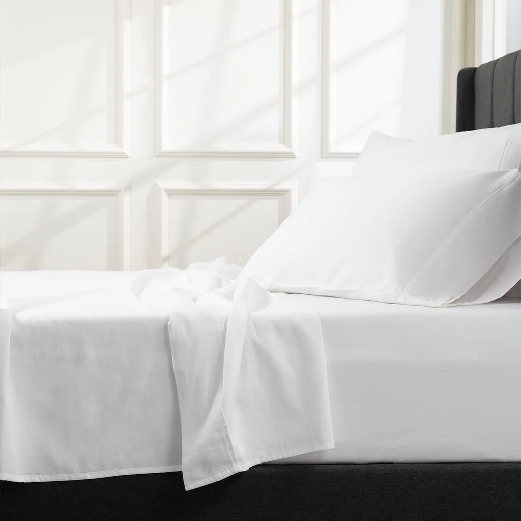 White 300 Thread Count Cotton Sateen Sheet Set V284