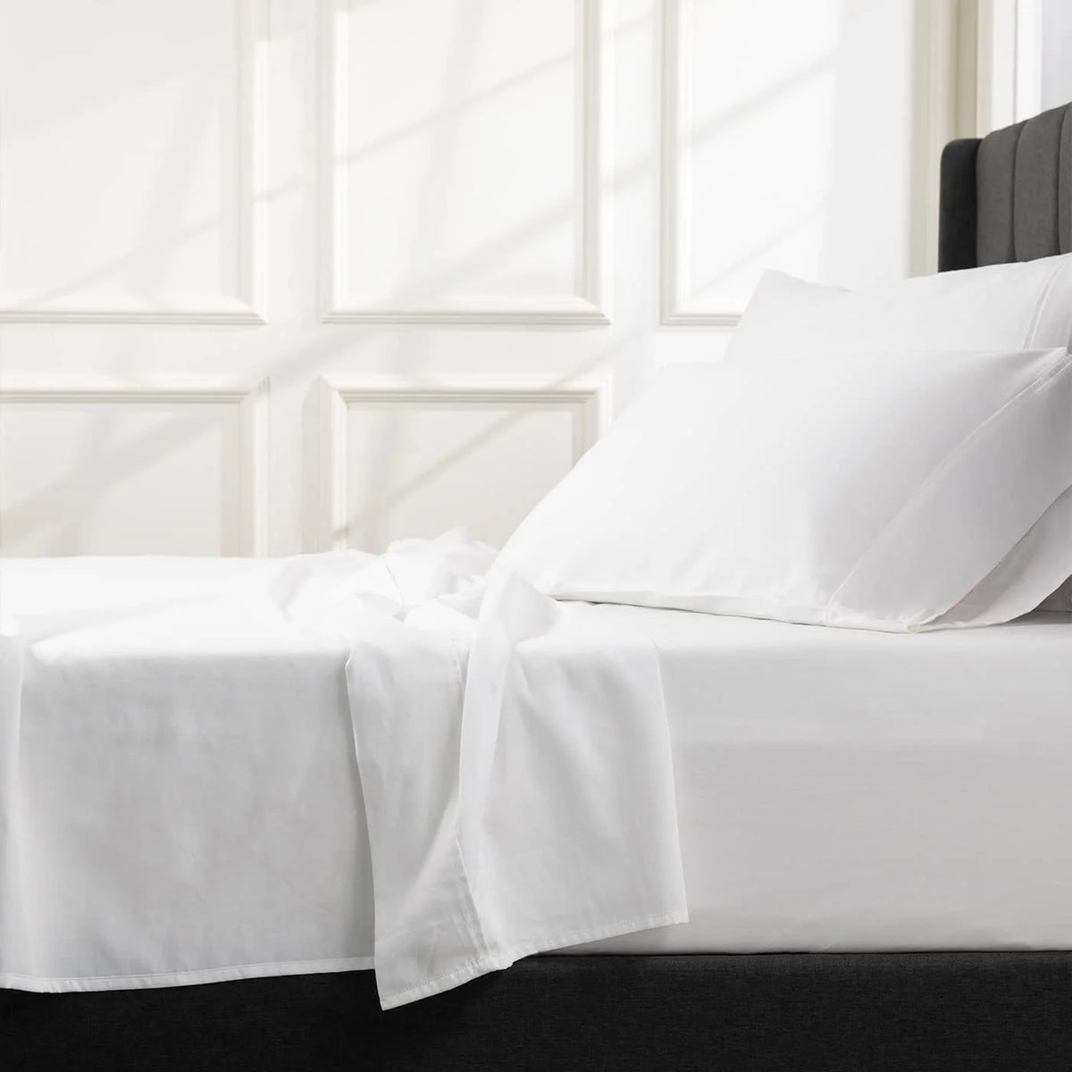 White 300 Thread Count Cotton Sateen Sheet Set V284