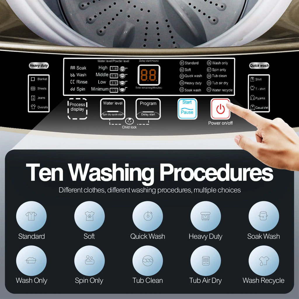Portable 17.7 lbs Full Automatic Washing Machine R7077
