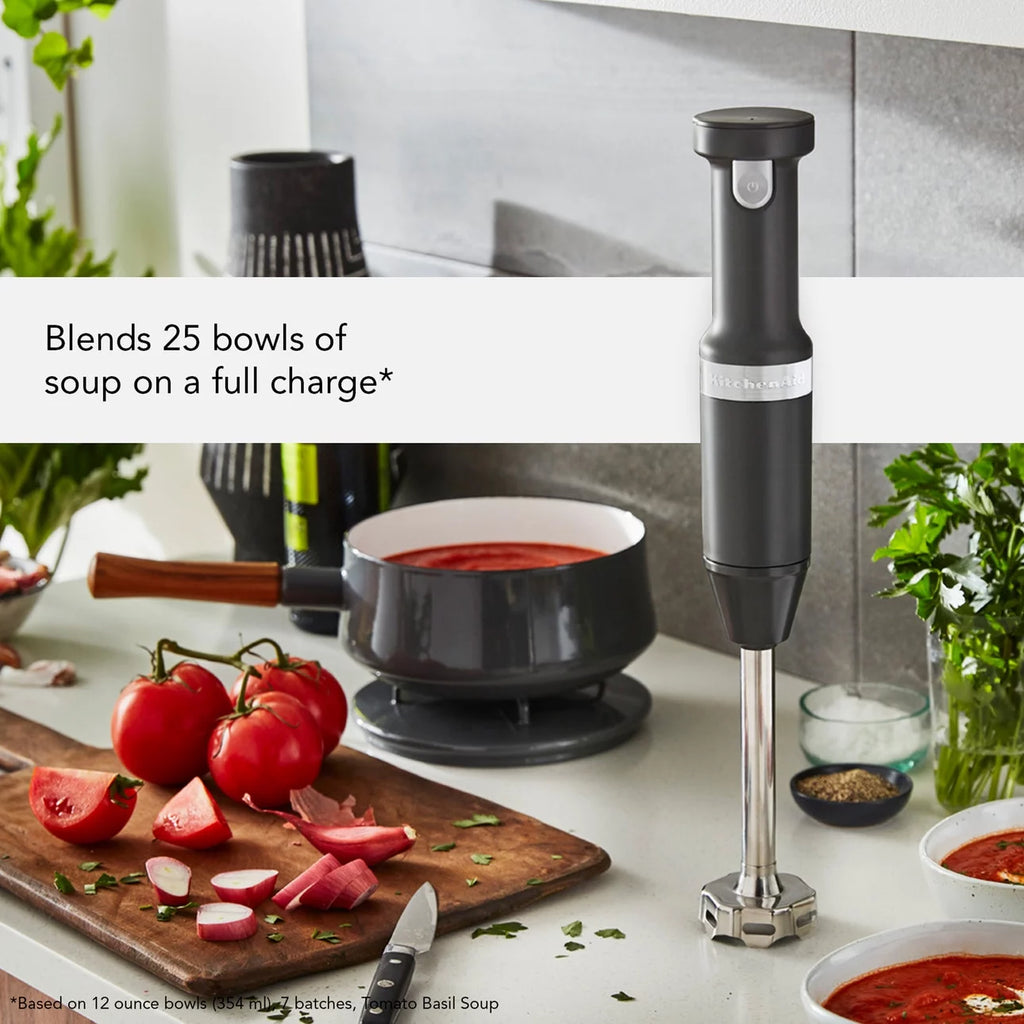 Cordless Variable Speed Hand Blender with Chopper and Whisk Attachment P32625