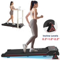 Black Incline Walking Pad Treadmill J701386