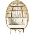 Patio Swivel Egg Chair with Cushions F316589