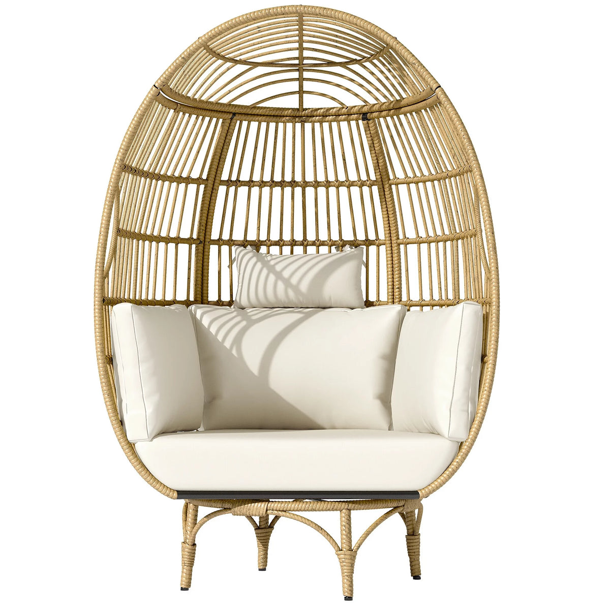 Patio Swivel Egg Chair with Cushions F316589