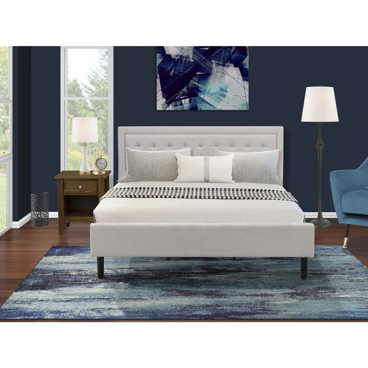 2-piece King Bedroom Set in Beige/Walnut R14822