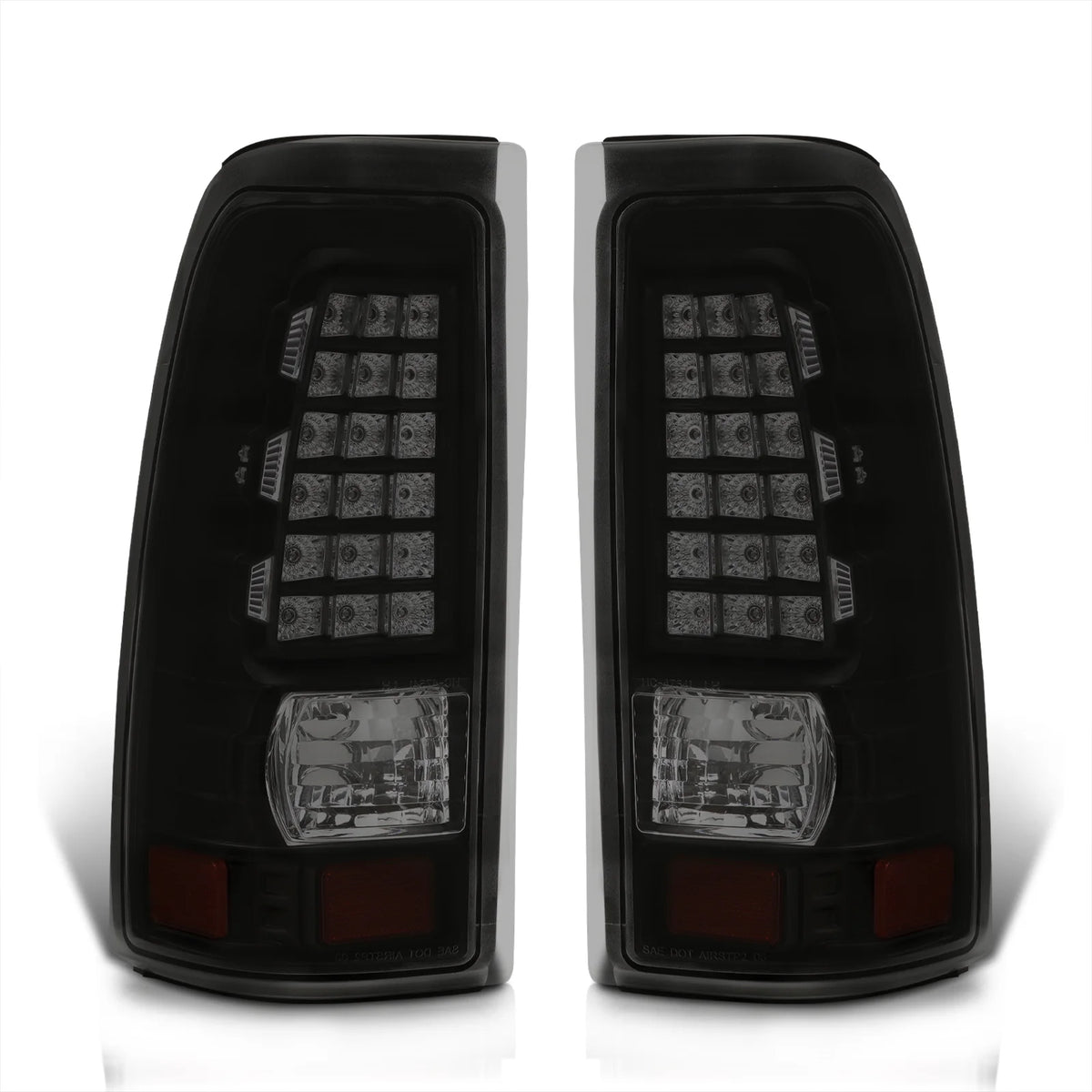 Smoked Lens Black Housing LED Tail Lights Pair V5917