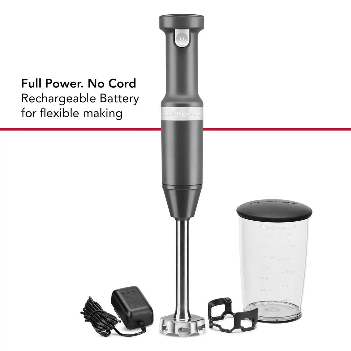 Cordless Variable Speed Hand Blender with Chopper and Whisk Attachment P32625
