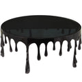 36" x 16" Black Aluminum Coffee Table with Glass Top G204546