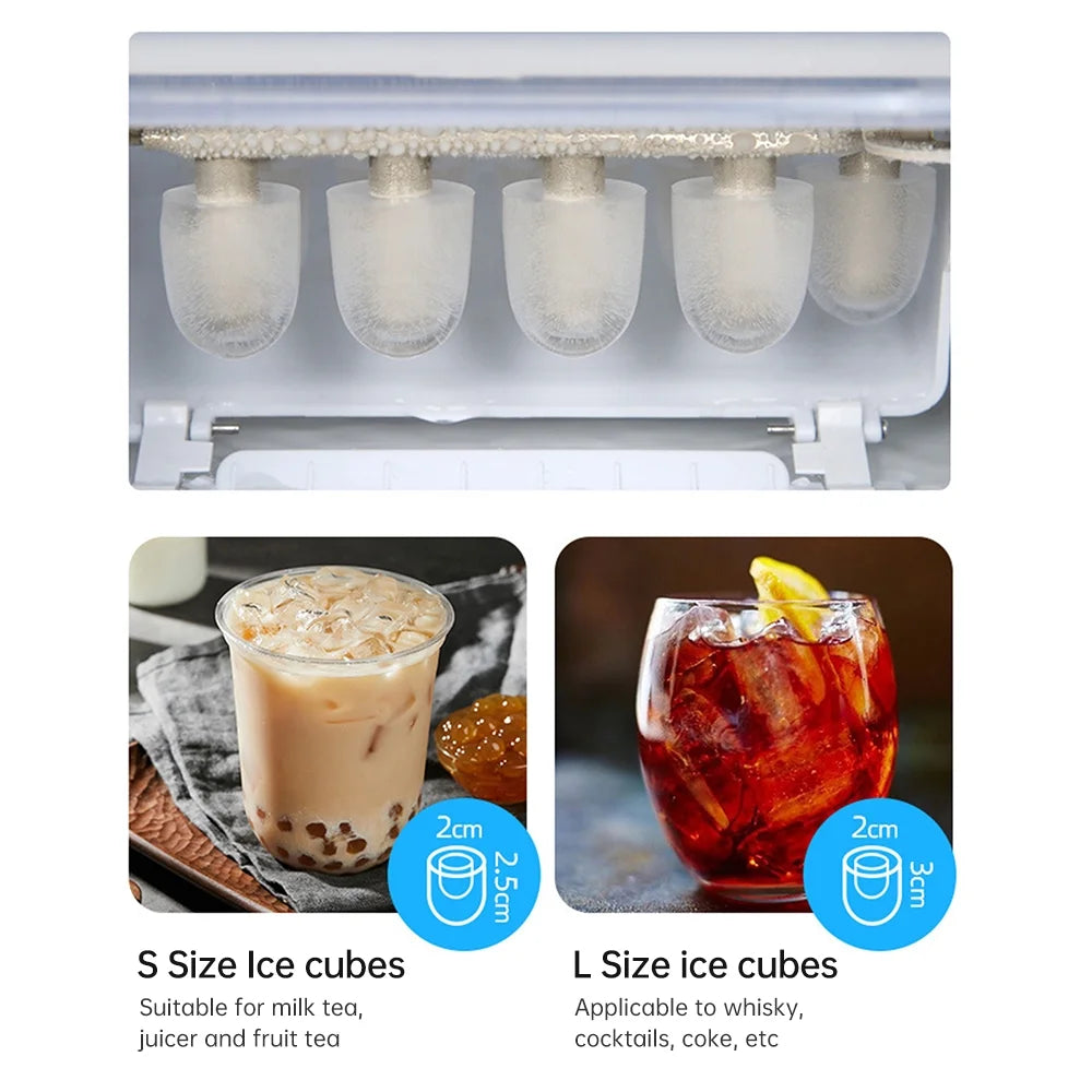 Countertop Ice Maker 26lbs Self-Cleaning Ice Machine with Basket V6555