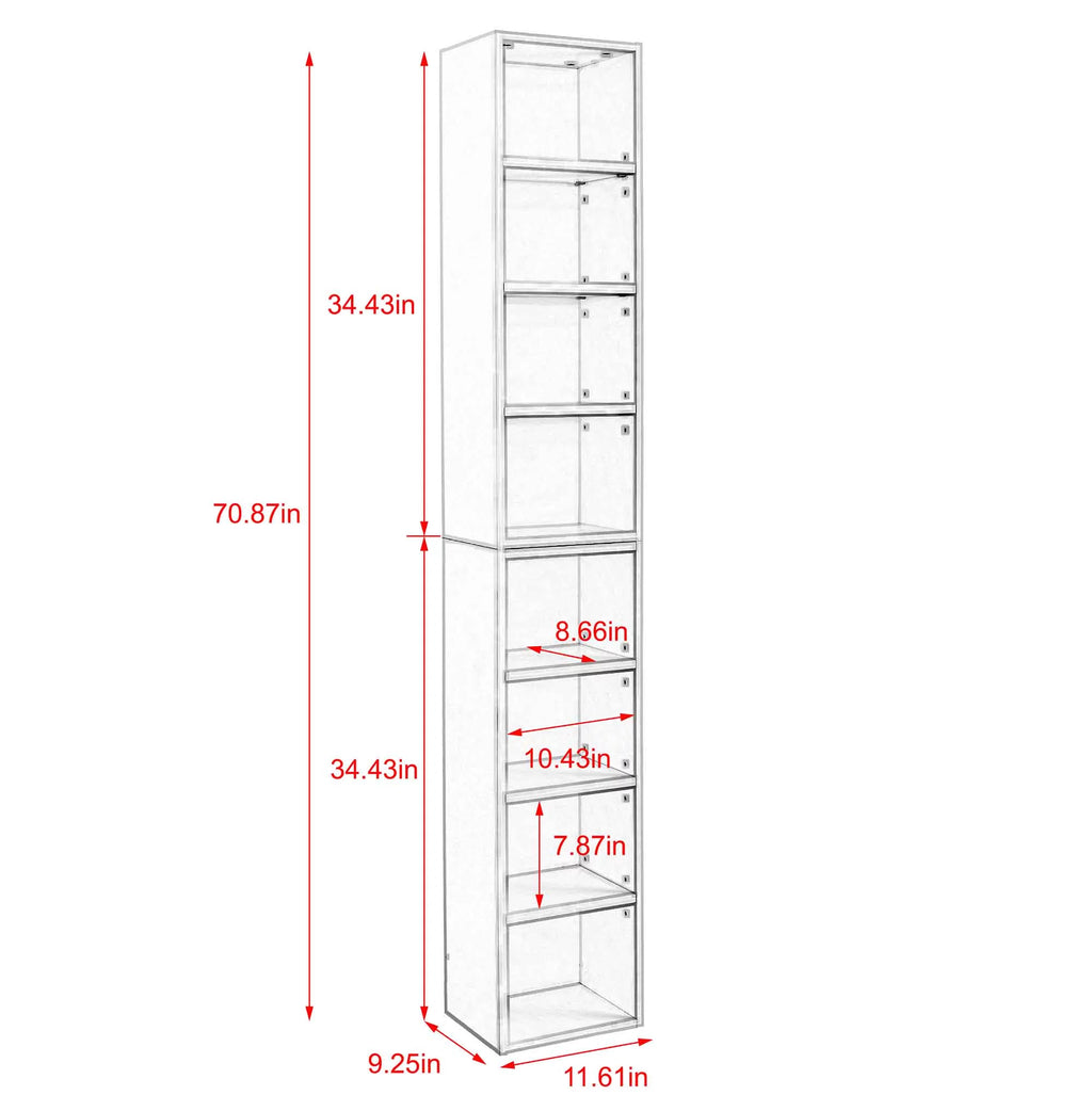 8-Tier Media Tower Rack with Adjustable Shelves Q2970