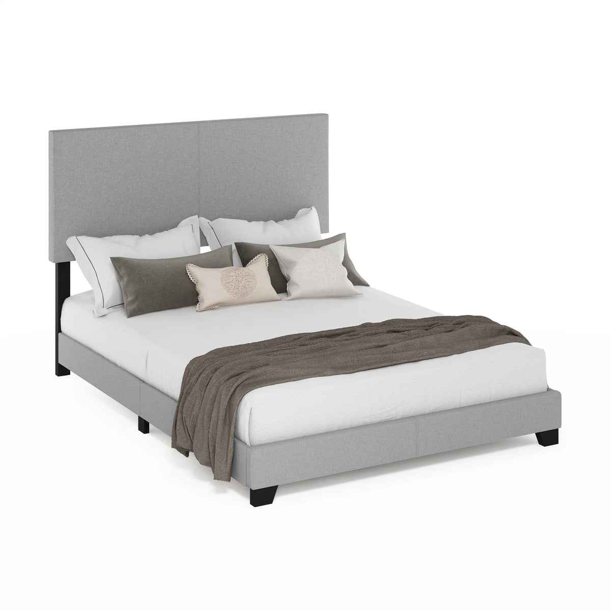 Black PU Leather Twin XL Upholstered Bed Frame M24118