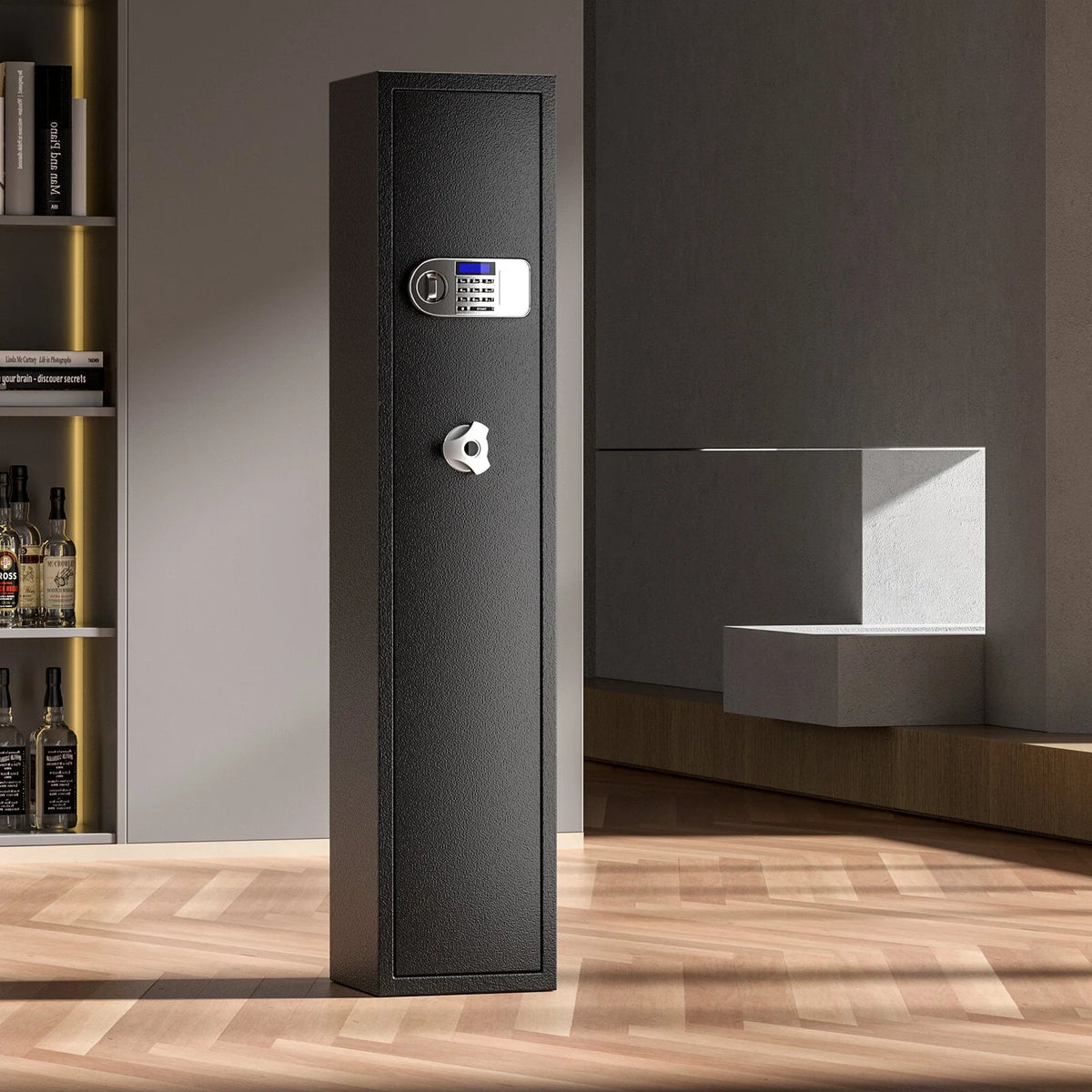 6 Gun Safe Quick Access Metal Long Gun Storage Cabinet Electronic Lock M91958