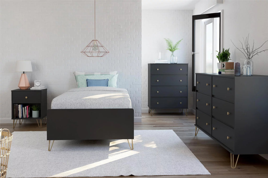 Black 4 Drawer Dresser X3197