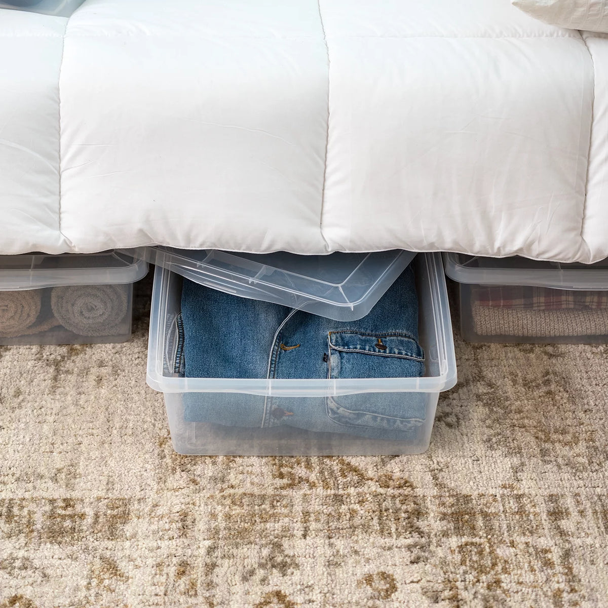 28 Qt. Clear Under Bed Plastic Storage Box, Set of 4 Z59748