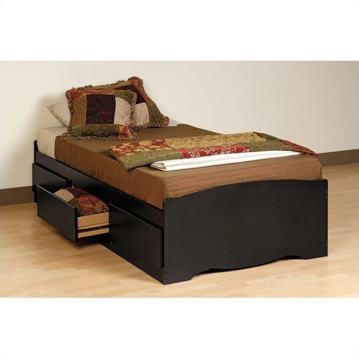 Black Twin Platform Storage Bed C429