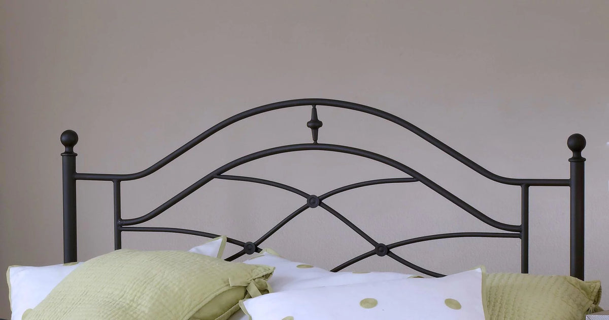 Black Metal King Headboard with Bed Frame P974766