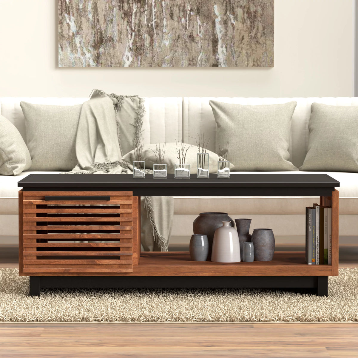 Mid Century Modern Storage Coffee Table U8898