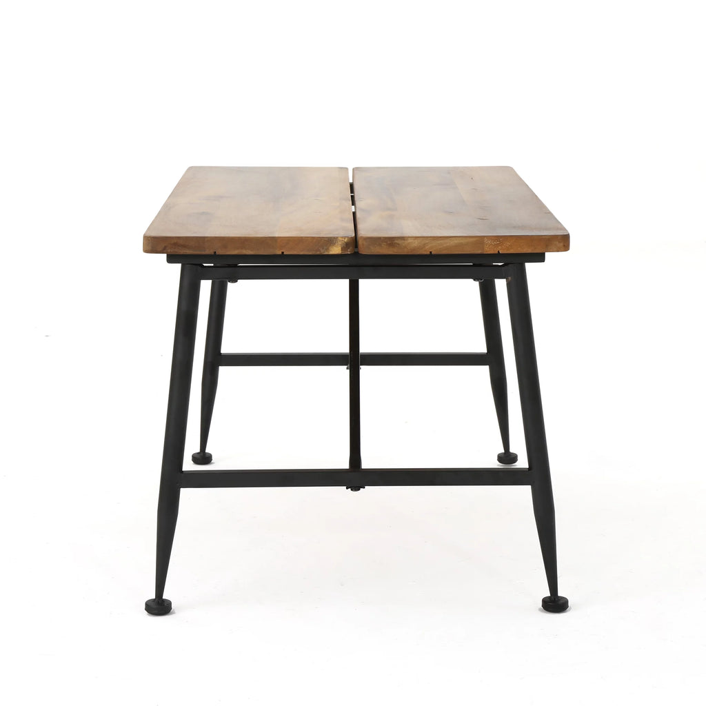 Acacia Wood Coffee Table with Iron Accents I954