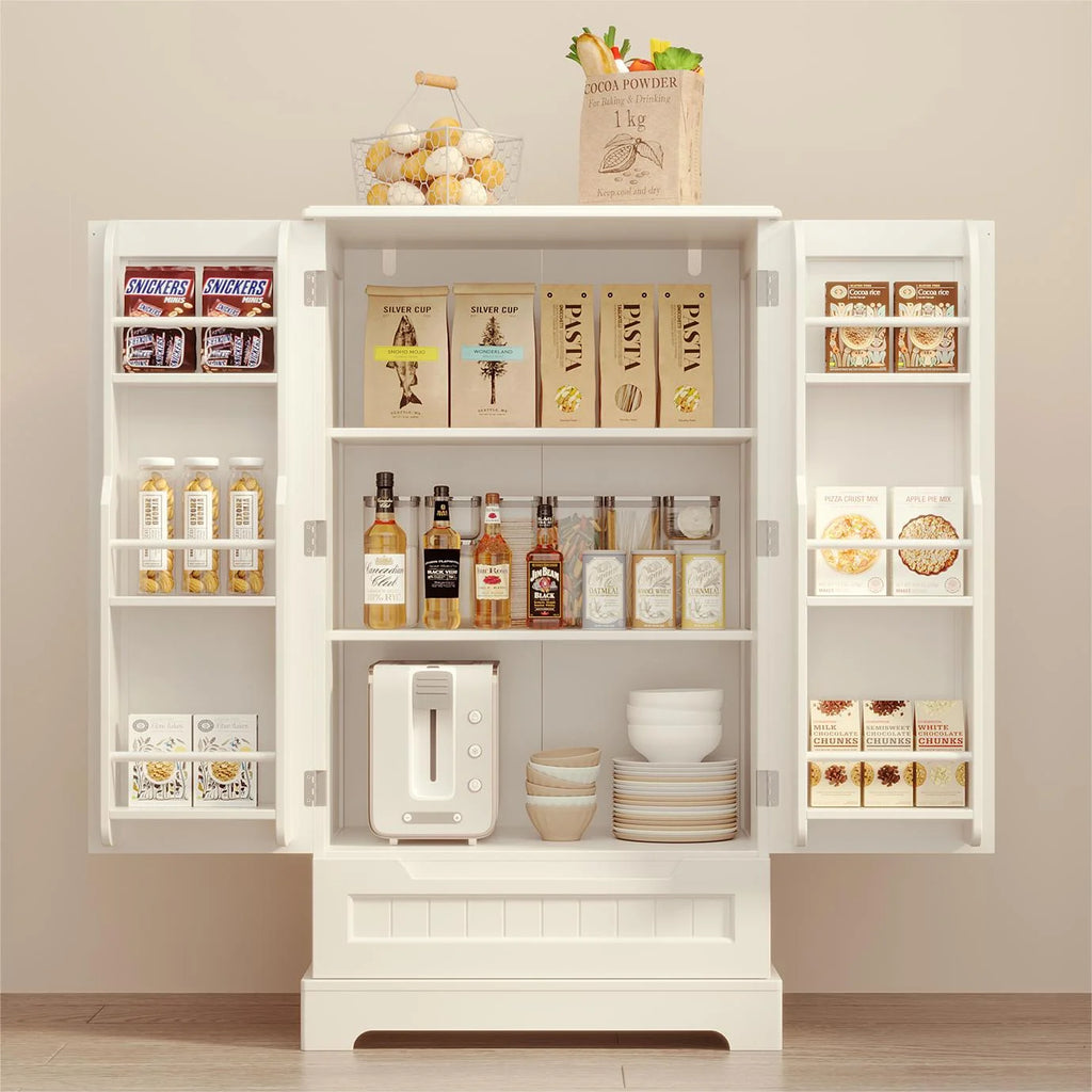 White Kitchen Pantry Storage Cabinet with Door Drawer G1891