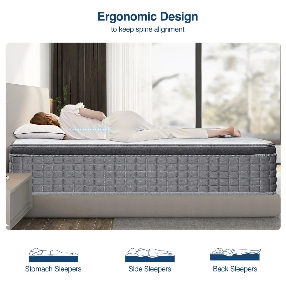 14 inch Gel Memory Foam Pocket Spring Hybrid Mattress Y1677