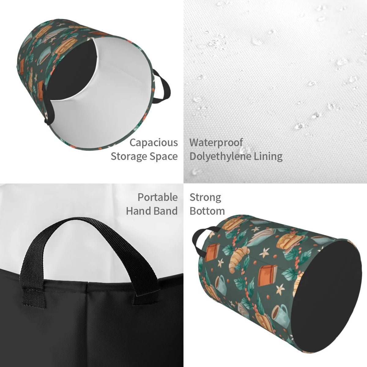 Collapsible Waterproof Laundry Basket 62L Z574423