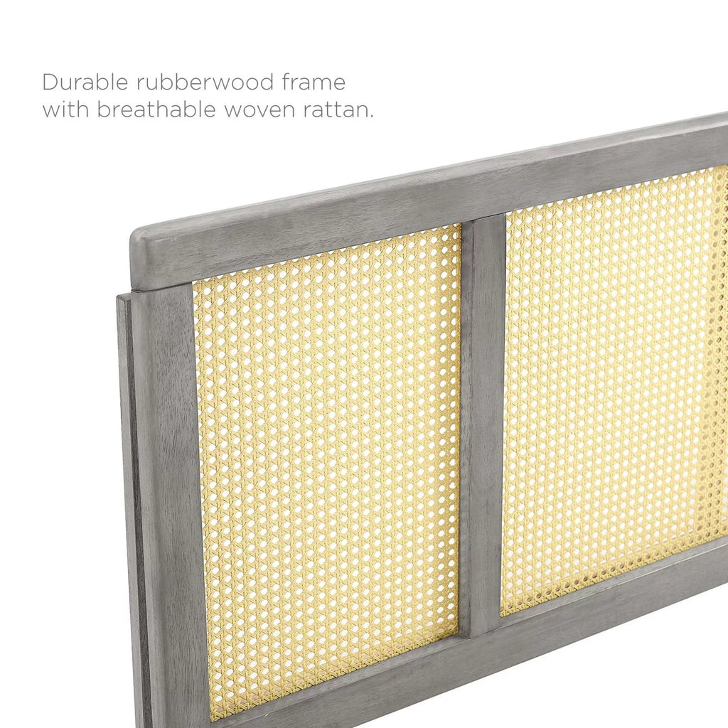 Full Size Grey Wood Headboard X122664