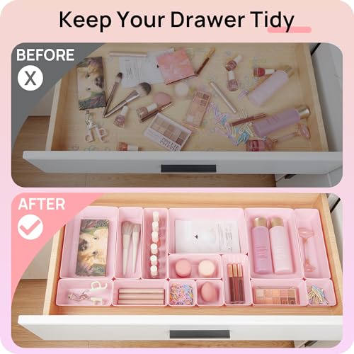 25 PCS Clear Plastic Drawer Organizers Set H269