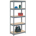 5 Shelf Wood Deck Rivet Lock Shelving Unit O5818