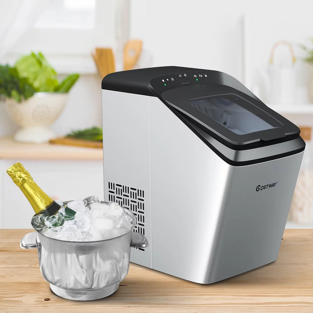 Stainless Steel Countertop Ice Maker with Scoop P485
