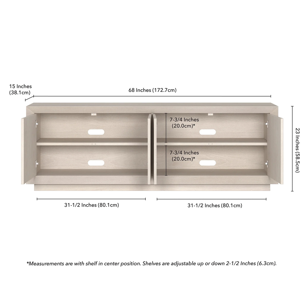 White Rectangular TV Stand G58904