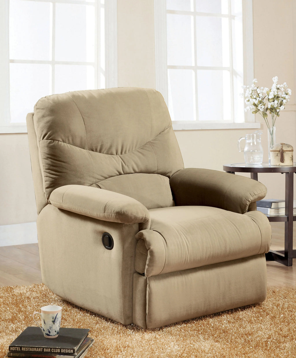 Beige Microfiber Recliner K6263