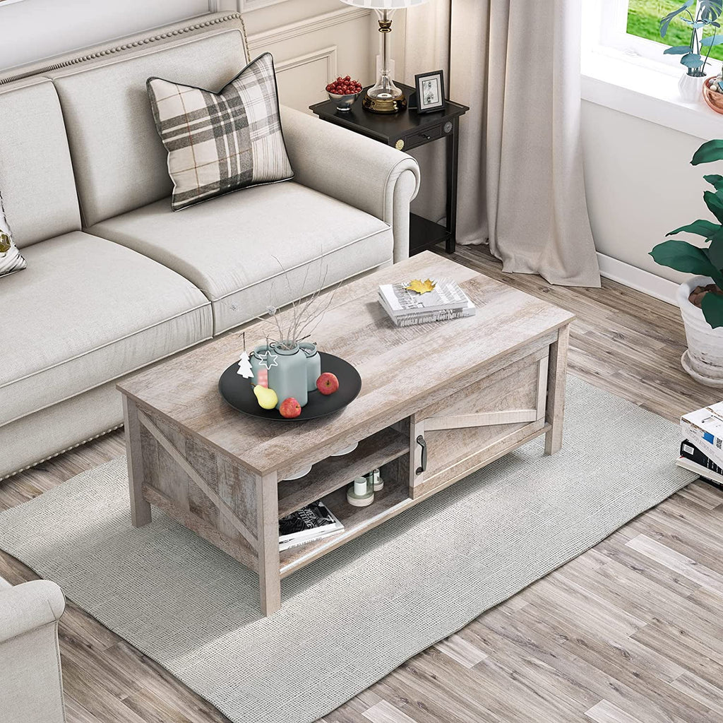 Gray Wood Coffee Table with Storage W608