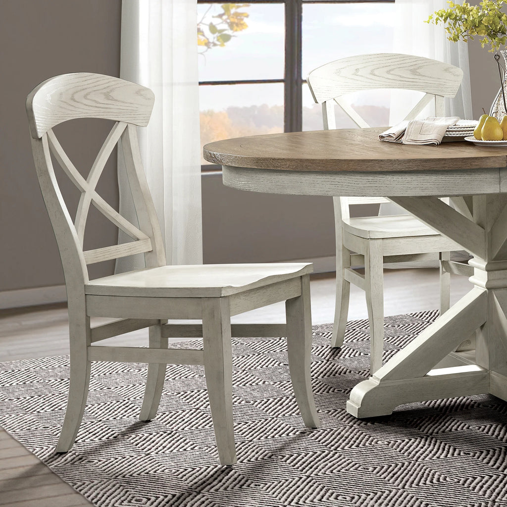 5-Piece Round Pedestal Dining Set with 4 Side Chairs J2481