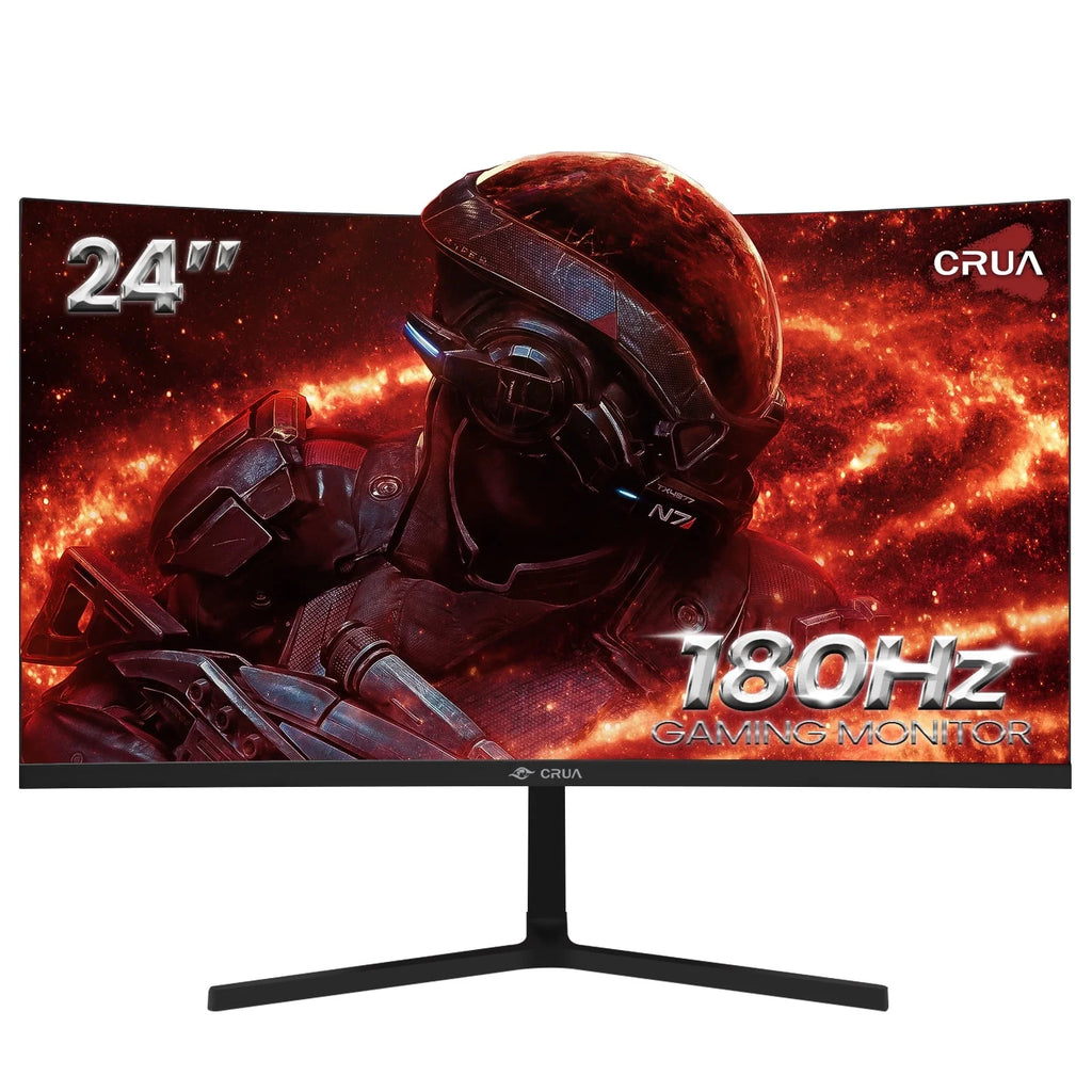 24 Curved Gaming Monitor FHD 1080P Frameless AMD FreeSync Black A9855
