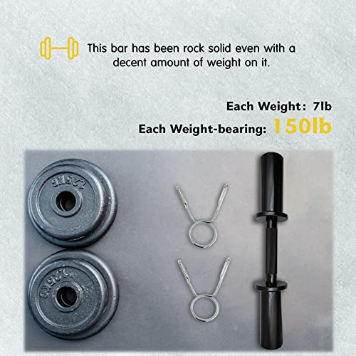16" Olympic Dumbbell Handles, 150LBS Weight Capacity, 2 Pair Spring Collars Q5818