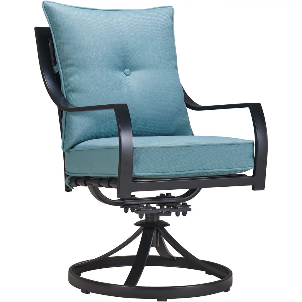 5-Piece Outdoor Dining Set with 4 Swivel Rocker Chairs and Glass-Top Table X82265