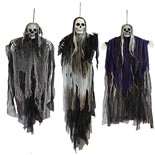 3 Pack Hanging Halloween Skeleton Ghosts Decorations O259599