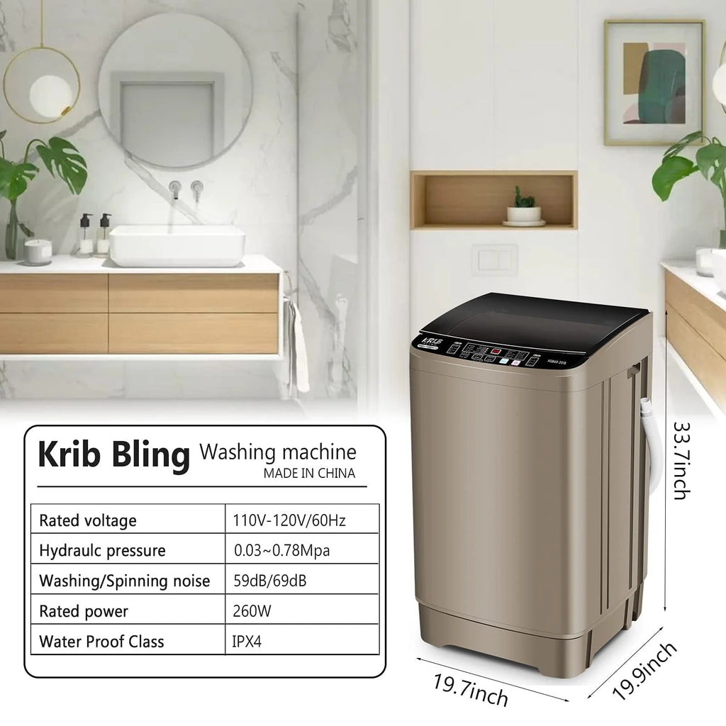 Portable 17.7 lbs Full Automatic Washing Machine R7077