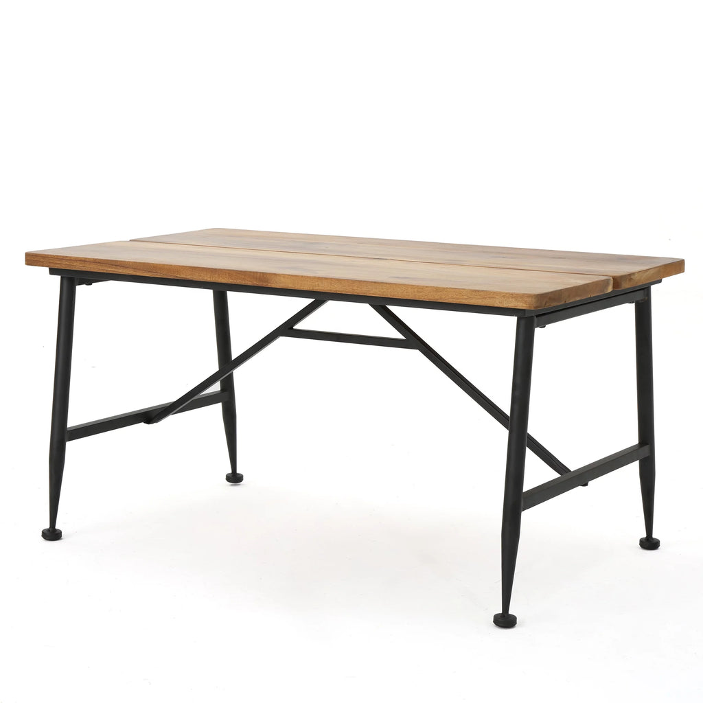 Acacia Wood Coffee Table with Iron Accents I954
