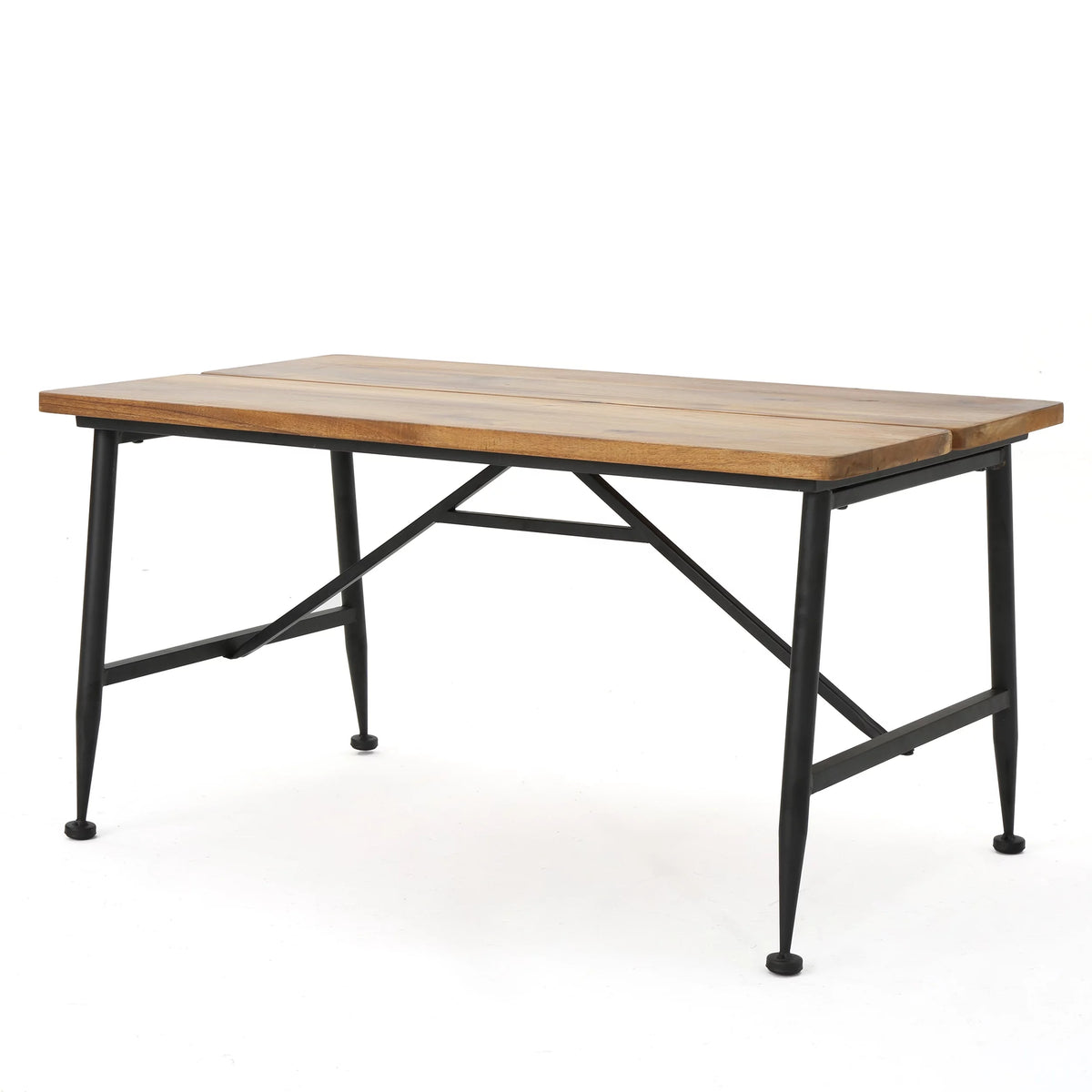 Acacia Wood Coffee Table with Iron Accents I954