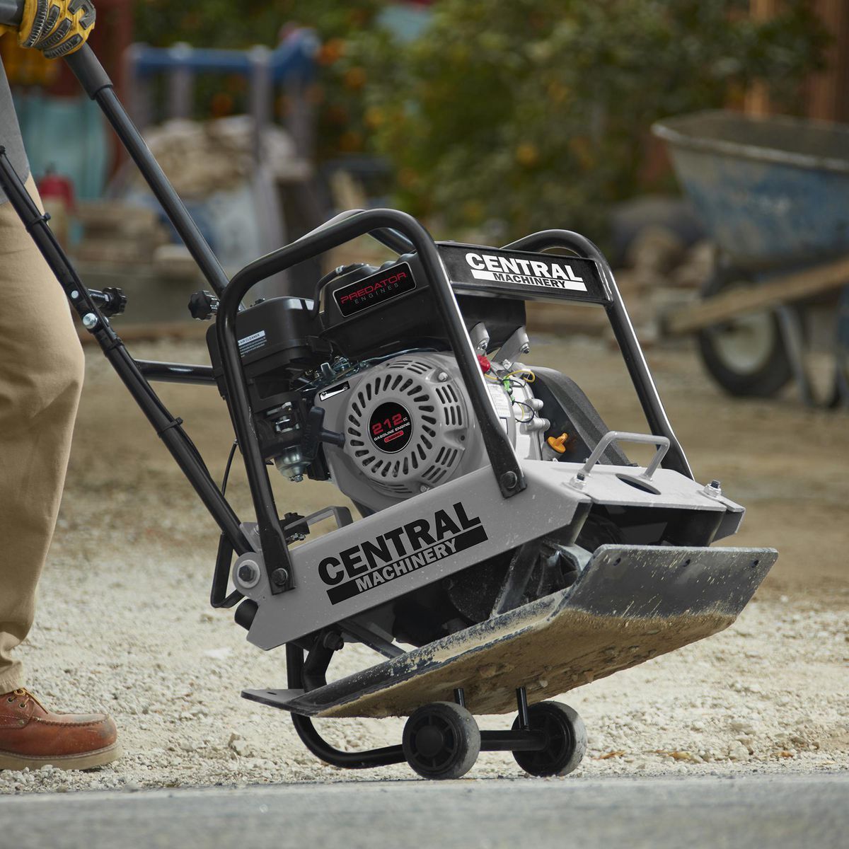 7 HP Plate Compactor with Wheel Kit T3055