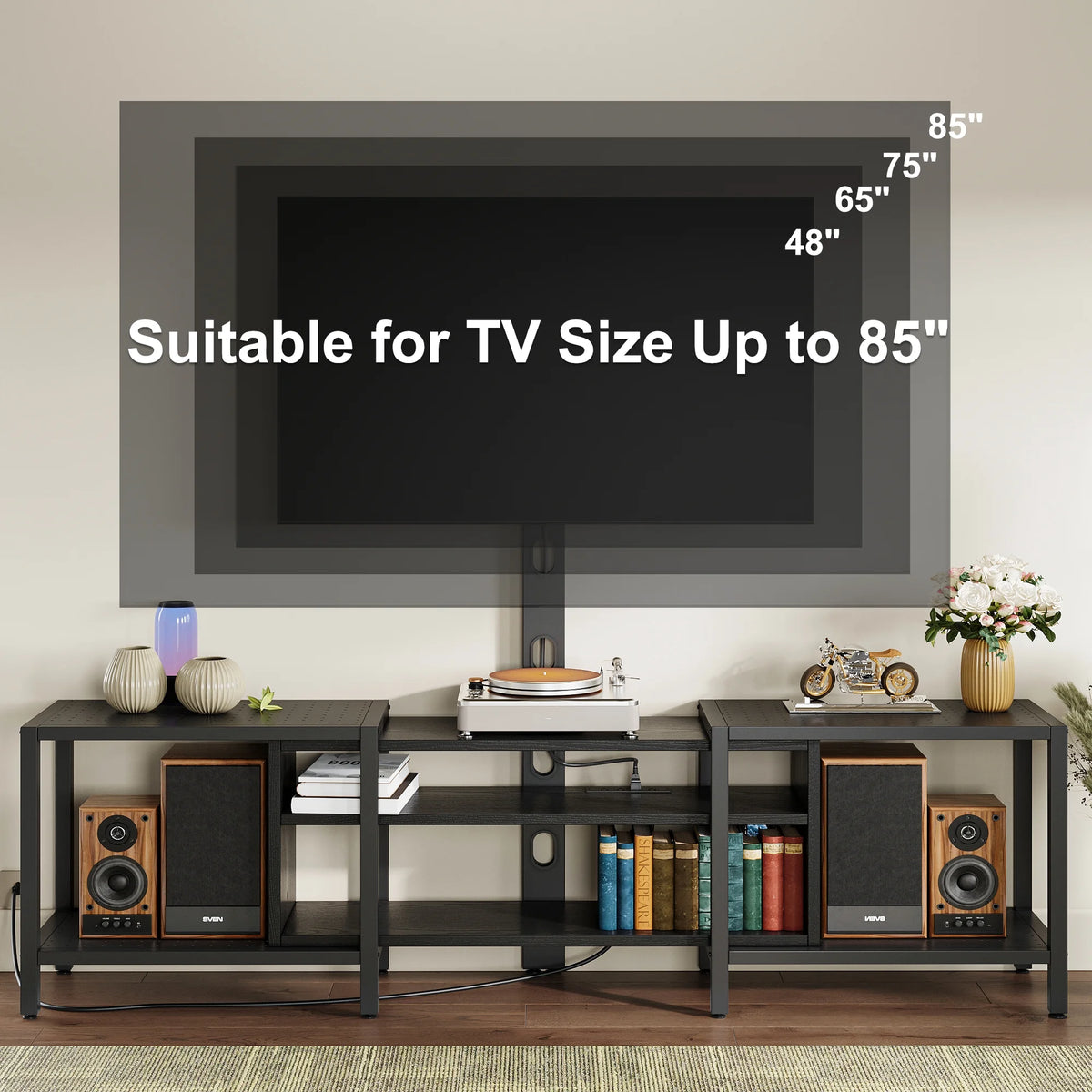 79 Inch TV Stand with Mount and Power Outlet S3554